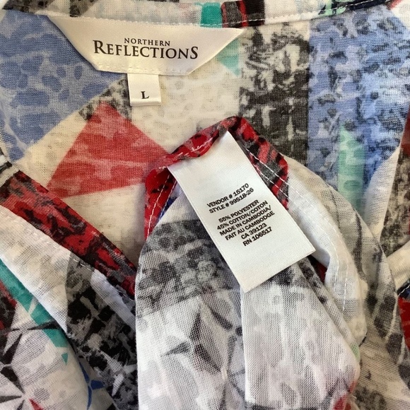 Colorful Northern Reflections 3/4 sleeve tee  Large - Picture 2 of 2